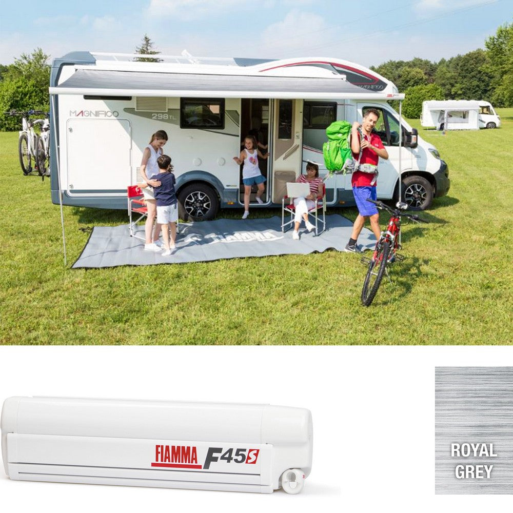 Fiamma Markise F45s 300, Gehäuse Polar White, Tuch Royal Grey