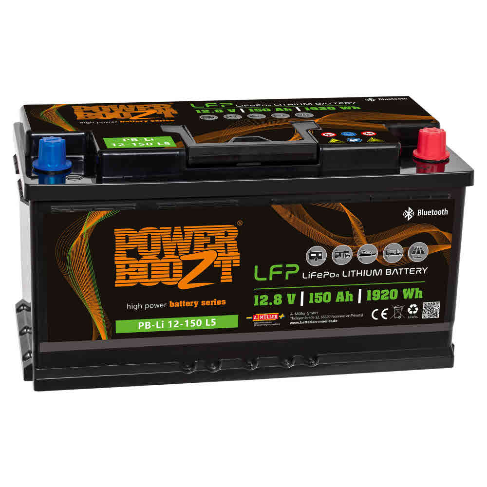 Powerboozt PB-Li 12-150 Versorgungsbatterie LiFePO4 12,8 V / 150 Ah
