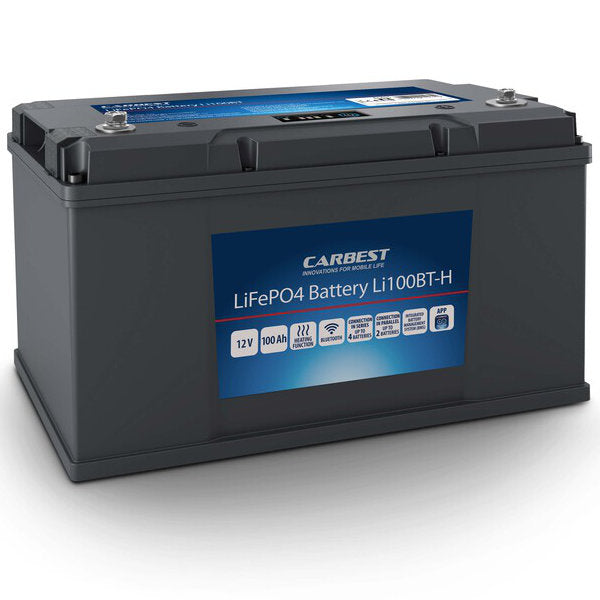 Carbest LiFePO4 100 Ah 12 V Versorgungsbatterie, Bluetooth, Heizung