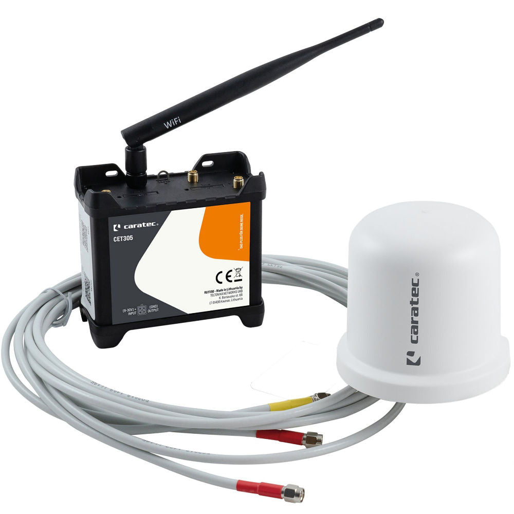 Caratec Electronics CET300R LTE/WLAN-Router-Set mit Dachantenne, weiß