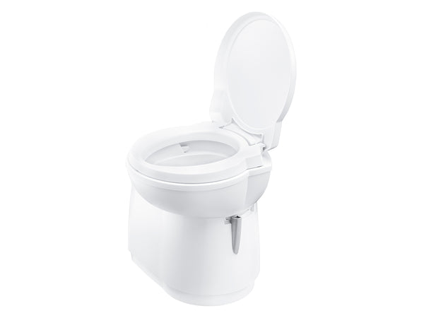 Thetford C263-S Kassettentoilette in Weiß mit aufgeklapptem Deckel
